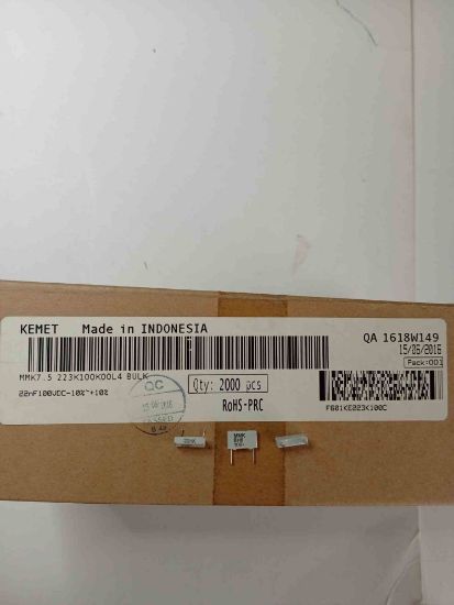 MMK7.5 223K100K00L4 BULK 22NF 100V 7.5 0.1 KEMET POLYESTER KONDANSATÖR resmi