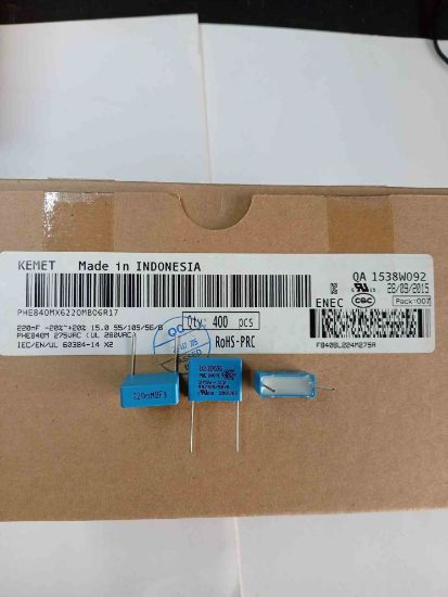 PHE840MX6220MB06R17 220NF 275VAC 15 0.2 KEMET POLYESTER KONDANSATÖR resmi