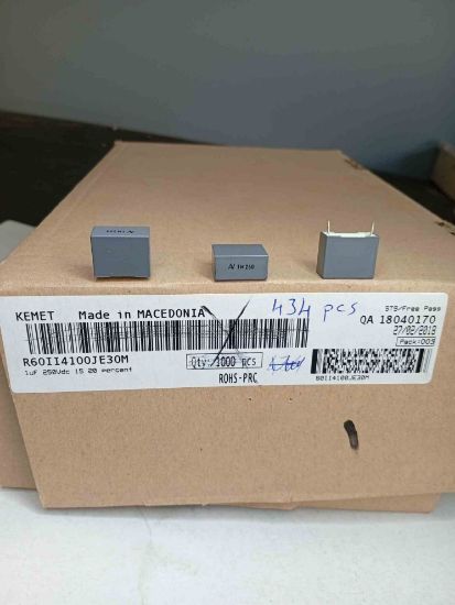 R60II4100JE30M 1MF 250V 15 0.2 KEMET POLYESTER KONDANSATÖR resmi