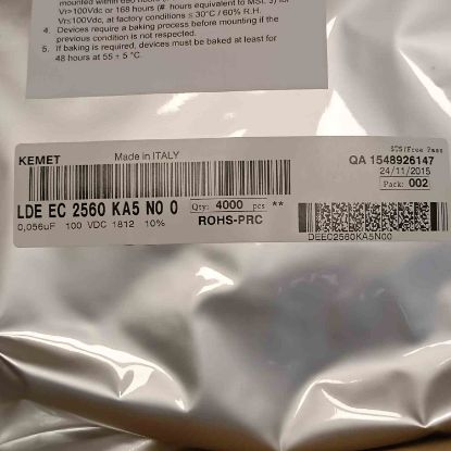LDEEC2560KA5N00 56NF 100V 1812 0.1 KEMET POLYESTER KONDANSATÖR resmi