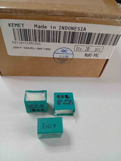 F871BY224M330C 220NF 330VAC 15 0.2 KEMET POLYESTER KONDANSATÖR resmi