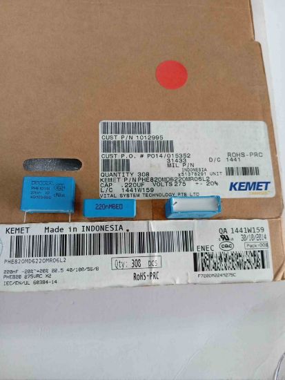 PHE820MD6220MR06L2 120NF 275VAC 22.5 0.2 KEMET POLYESTER KONDANSATÖR resmi
