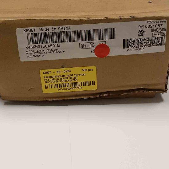 R46KN31504501M 150NF 275VACx2 22.5 20%|R.46 MKP KEMET POLYESTER KONDANSATÖR resmi