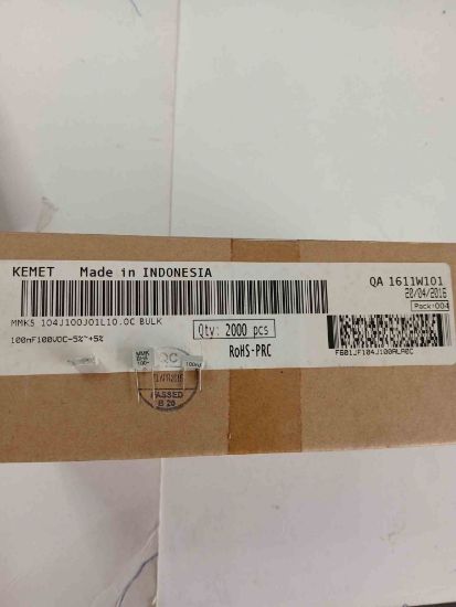 MMK5 104J100J01L10.0C BUL 100NF 100V 5 0.05 KEMET POLYESTER KONDANSATÖR resmi