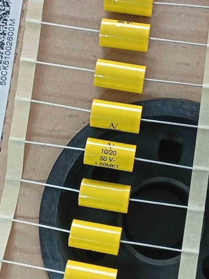 A50CK51002600M 10MF 50V 0.2 AXIYEL KEMET POLYESTER KONDANSATÖR resmi