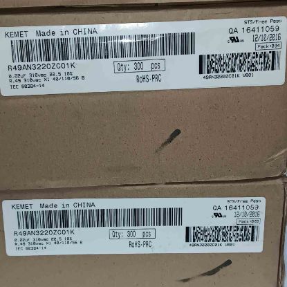 R49AN3220ZC01K V801 220NF 310VAC 22.5 10%|R.49 KEMET POLYESTER KONDANSATÖR resmi
