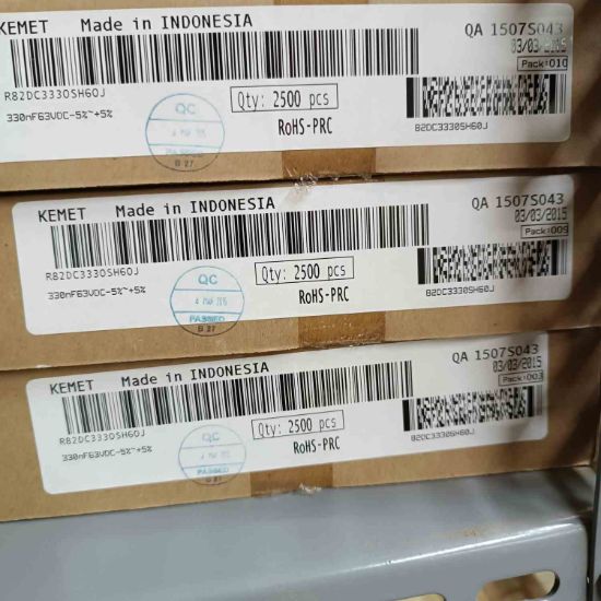 R82DC3330SH60J 330NF 63V 5 0.05 KEMET POLYESTER KONDANSATÖR resmi
