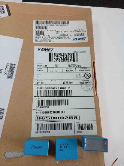PHE450RF6270JR06L2 270NF 1600V 27.5 0.05 KEMET POLYESTER KONDANSATÖR resmi