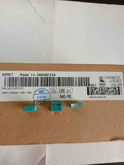 F861AK104M310C 270NF 310VAC 10 0.2 KEMET POLYESTER KONDANSATÖR resmi