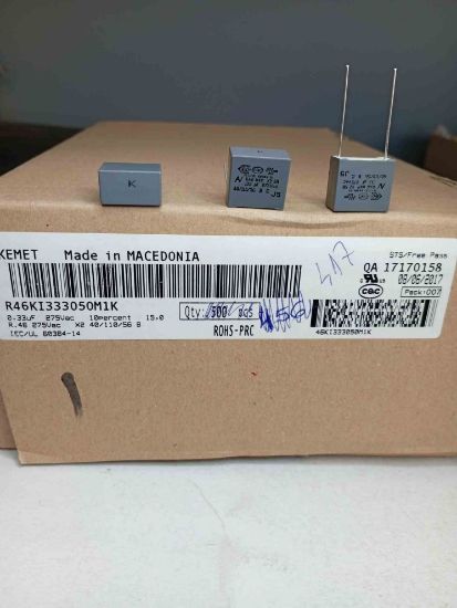 R46KI333050M1K 330NF 275VAC 0.1 15.0|R.46 KEMET POLYESTER KONDANSATÖR resmi