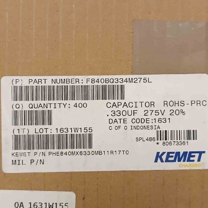 PHE840MX6330MB11R036G 330NF 275VAC 15 0.2 KEMET POLYESTER KONDANSATÖR resmi