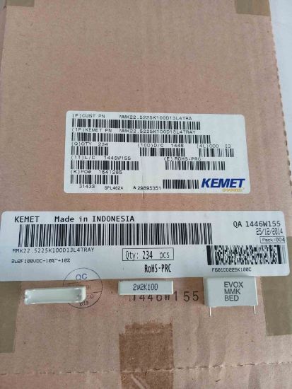 MMK22.5225K100D13L4TRAY 2.2MF 100V 22.5 0.1 KEMET POLYESTER KONDANSATÖR resmi