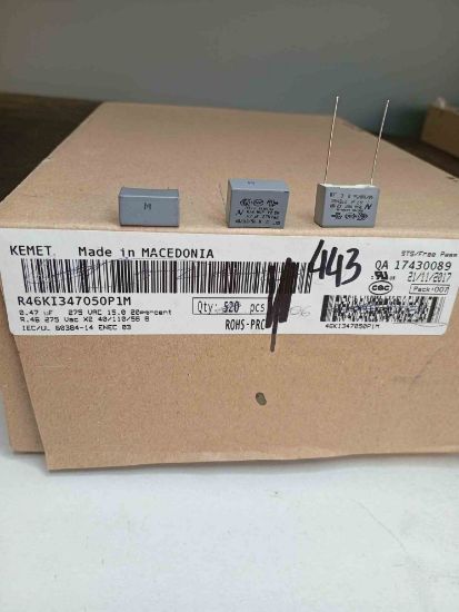 R46KI347050P1M 470NF 275VAC 15 20%|R.46 KEMET POLYESTER KONDANSATÖR resmi