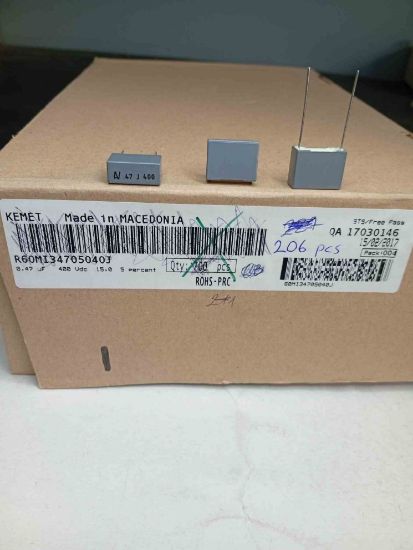 R60MI34705040J 470NF 400V 15mm 0.05 KEMET POLYESTER KONDANSATÖR resmi