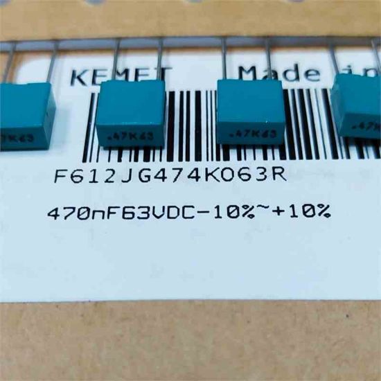 F612JG474K063R 470NF 63V 5 0.1 KEMET POLYESTER KONDANSATÖR resmi