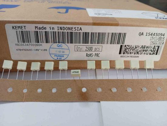 R82DC3470DQ60K 470NF 63V 5 0.1 KEMET POLYESTER KONDANSATÖR resmi