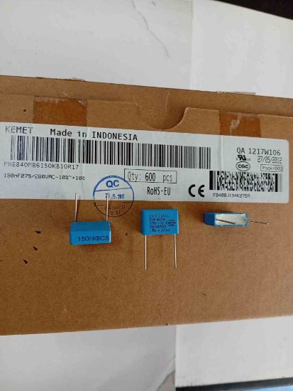 PHE840MB6150KB10R17 150NF 275VAC 15 0.1 KEMET POLYESTER KONDANSATÖR resmi