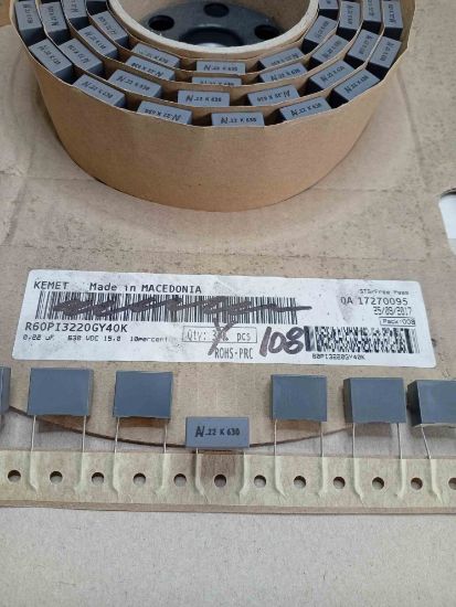 R60PI3220GY40K 220NF 630V 15 0.1 KEMET POLYESTER KONDANSATÖR resmi