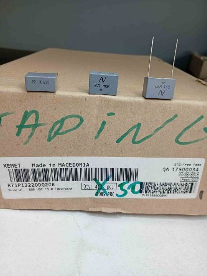 R71PI3220DQ20K 220NF 630V 15 0.1 KEMET POLYESTER KONDANSATÖR resmi