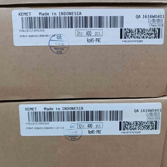 F461BY274F630A 270NF 630V 15 0.01 KEMET POLYESTER KONDANSATÖR resmi