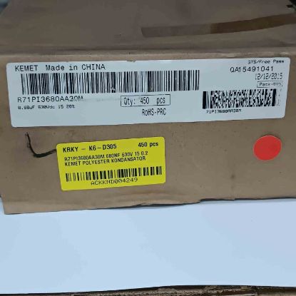 R71PI3680AA30M 680NF 630V 15 0.2 KEMET POLYESTER KONDANSATÖR resmi