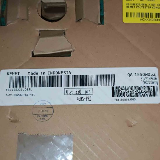 F611BE225J063L 2.2MF 63V 15mm %5 KEMET POLYESTER KONDANSATÖR resmi