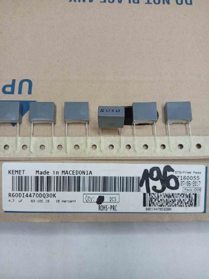R60DI4470DQ30J 4.7MF 63V 15 0.05 KEMET POLYESTER KONDANSATÖR resmi