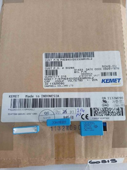 PHE845VD5330MR06L2 33NF 760VAC 22.5 0.2 KEMET POLYESTER KONDANSATÖR resmi