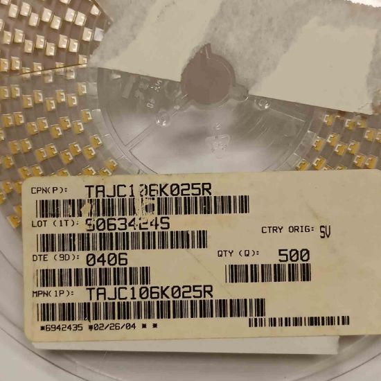 TAJC106K025R 10MF 25V C TANTAL KONDANSATÖR resmi