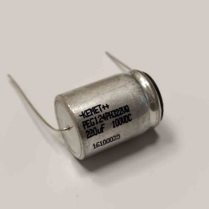 PEG124PH322VQL1 220MF 100V 105 AXSİYEL KEMET AXIYEL KONDANSATÖR resmi