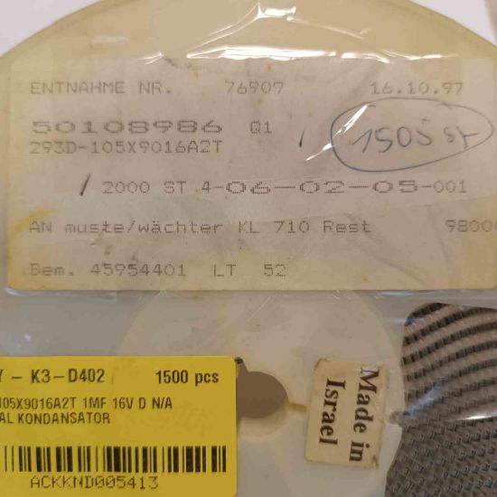 293D105X9016A2T 1MF 16V D N/A TANTAL KONDANSATÖR resmi