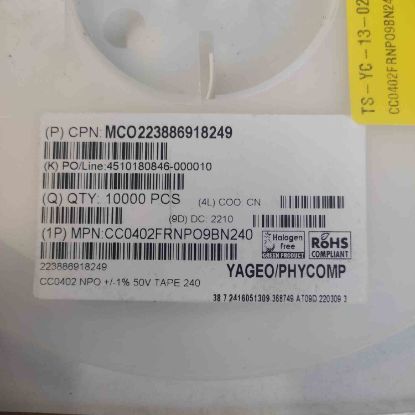 CC0402FRNPO9BN240 24pF 0402 1% 50V NP0 resmi