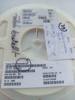 0603YD224KAT2A 220NF 16V 603 X5R AVX SMD SERAMİK KONDANSATÖR resmi