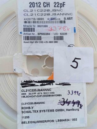  22PF 50V 805 COG/NPO SMD SERAMİK KONDANSATÖR resmi