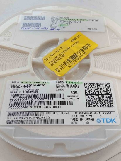 C1005COG1H471JTNYNF TDK SMD KONDANSATÖR470PF 402 resmi