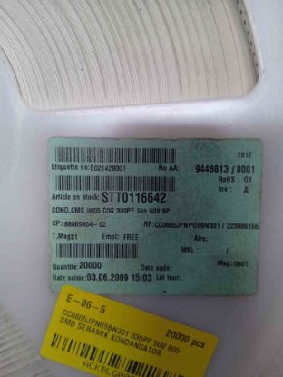  330PF 50V 805 SMD SERAMİK KONDANSATÖR resmi