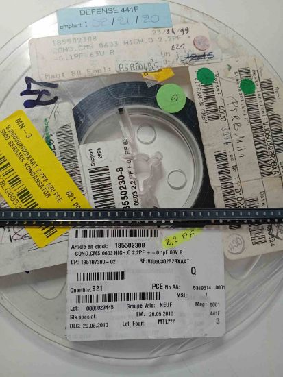 VJ0603Q2R2BXAAT 2.2PF 63V PCE SMD SERAMİK KONDANSATÖR resmi