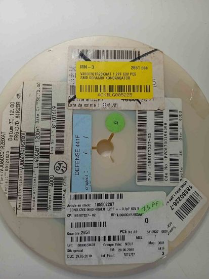 VJ0603Q1R2BXAAT 1.2PF 63V PCE SMD SERAMİK KONDANSATÖR resmi