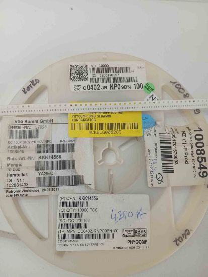 C402JRNP09BN100 10PF 50V 402 PHYCOMP SMD SERAMİK KONDANSATÖR resmi