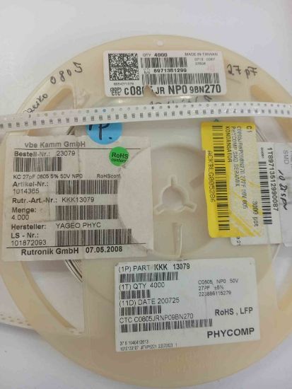 C0805JRNP09BN270 27PF 50V 805 PHYCOMP SMD SERAMİK KONDANSATÖR resmi