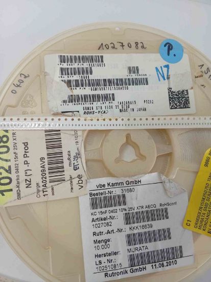 GRM36X7R153K25D75D 15NF 25V 402 MURATA SMD SERAMİK KONDANSATÖR resmi