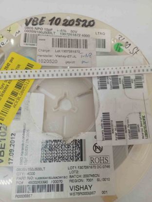 0805N150J500LT 15PF 50/63V 805 VISHAY SMD SERAMİK KONDANSATÖR resmi