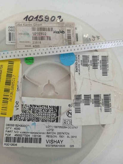 VJ0603Y152KXACW1BC 1.5NF 50V 603 VISHAY SMD SERAMİK KONDANSATÖR resmi