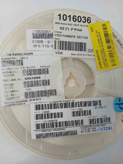 C1005X7R1C104KT-S 100NF 16V 402 TDK SMD SERAMİK KONDANSATÖR resmi