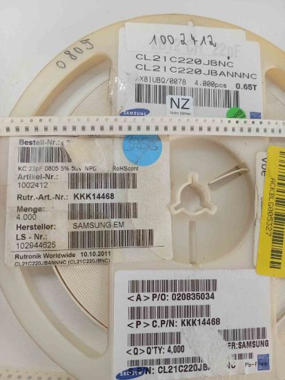 CL21C220JBNC 22PF 50V 805 SAMSUNG SMD SERAMİK KONDANSATÖR resmi