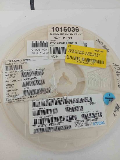 C1005X7R1C104KT-S 100NF 16V 402 TDK SMD SERAMİK KONDANSATÖR resmi
