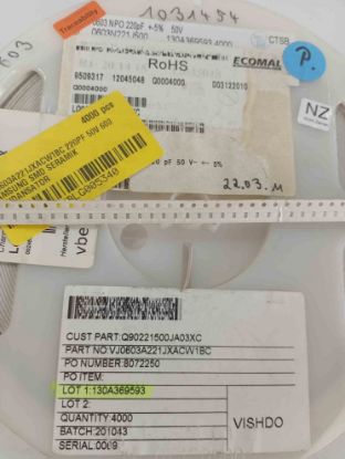 VJ0603A221JXACW1BC 220PF 50V 603 SAMSUNG SMD SERAMİK KONDANSATÖR resmi