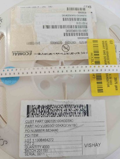 VJ0603G105KXQCW1BC 1PF 6.3V 603 VISHAY SMD SERAMİK KONDANSATÖR resmi