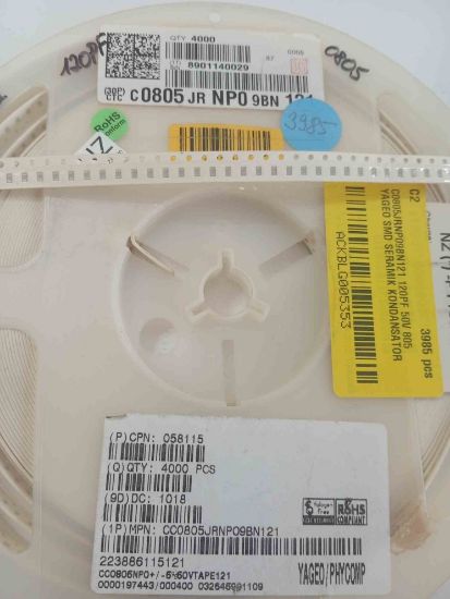 C0805JRNP09BN121 120PF 50V 805 YAGEO SMD SERAMİK KONDANSATÖR resmi