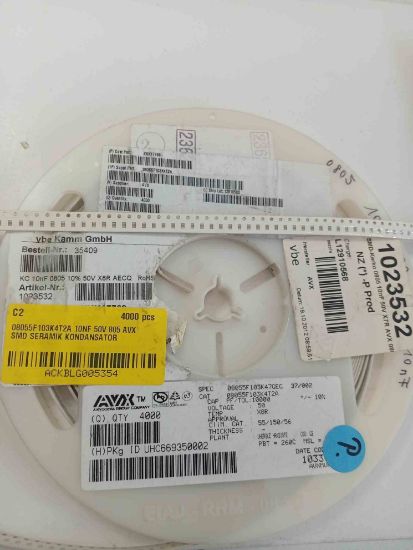08055F103K4T2A 10NF 50V 805 AVX SMD SERAMİK KONDANSATÖR resmi